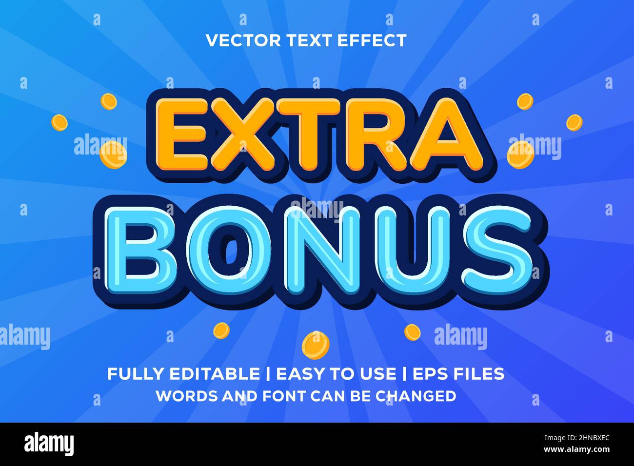 extra bonus vettore di testo effetto completamente modificabile Illustrazione Vettoriale