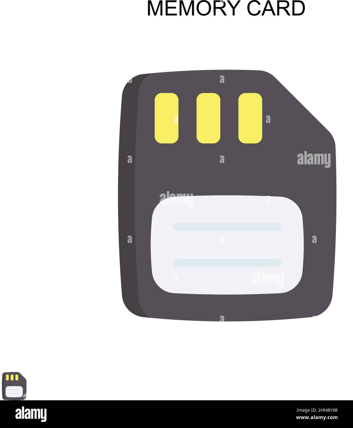 Icona vettore semplice della scheda di memoria. Modello di disegno del simbolo di illustrazione per l'elemento dell'interfaccia utente mobile Web. Illustrazione Vettoriale