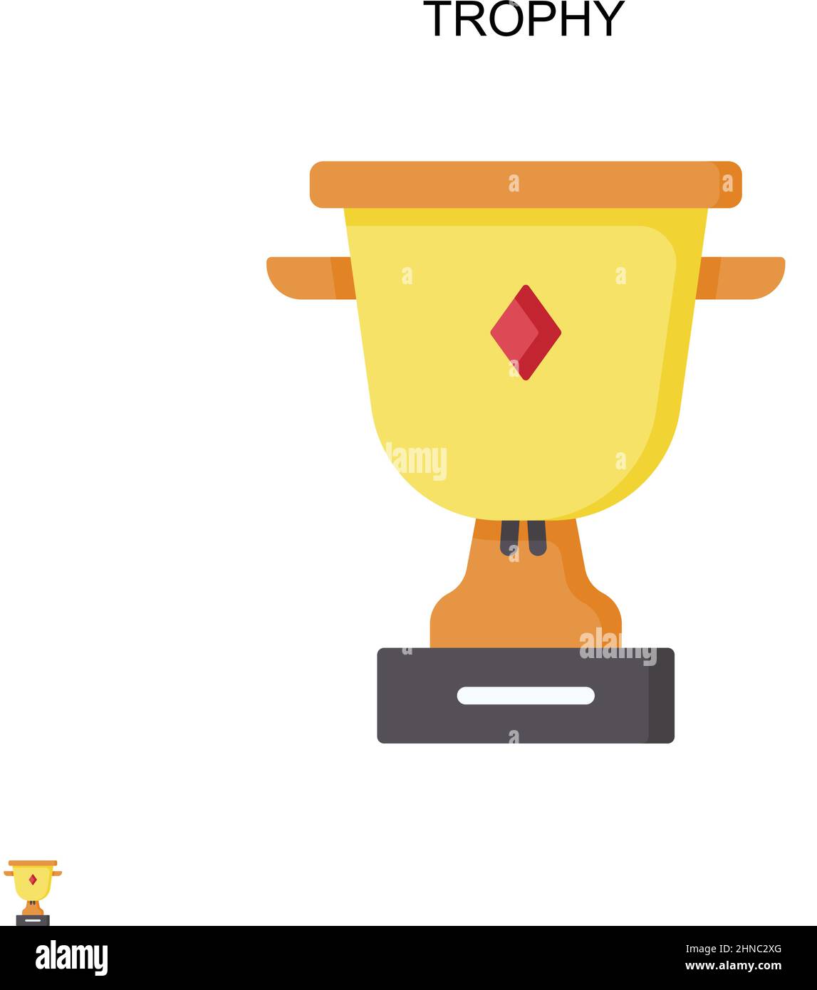 Icona Trophy Simple Vector. Modello di disegno del simbolo di illustrazione per l'elemento dell'interfaccia utente mobile Web. Illustrazione Vettoriale