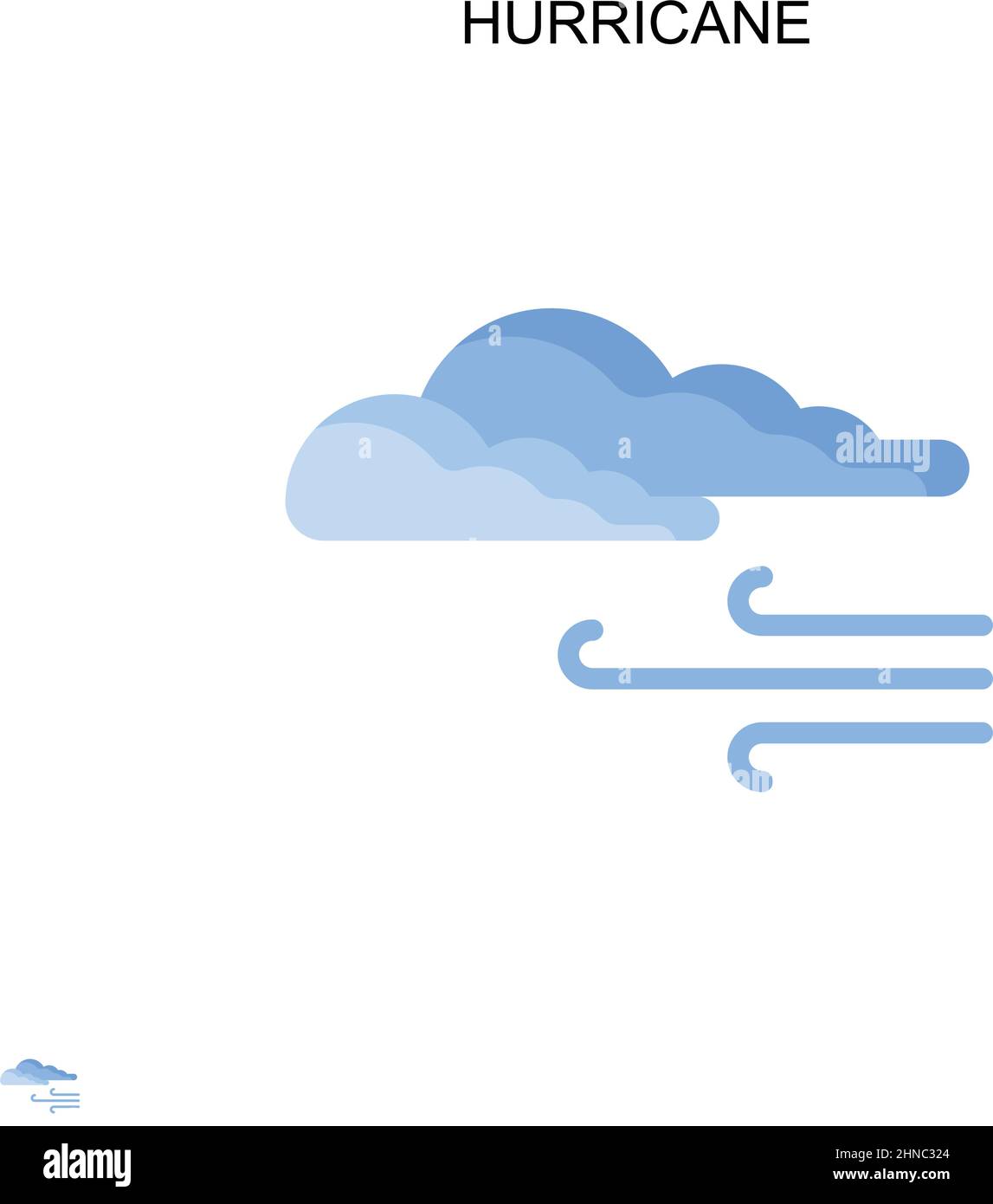 Icona vettoriale semplice uragano. Modello di disegno del simbolo di illustrazione per l'elemento dell'interfaccia utente mobile Web. Illustrazione Vettoriale