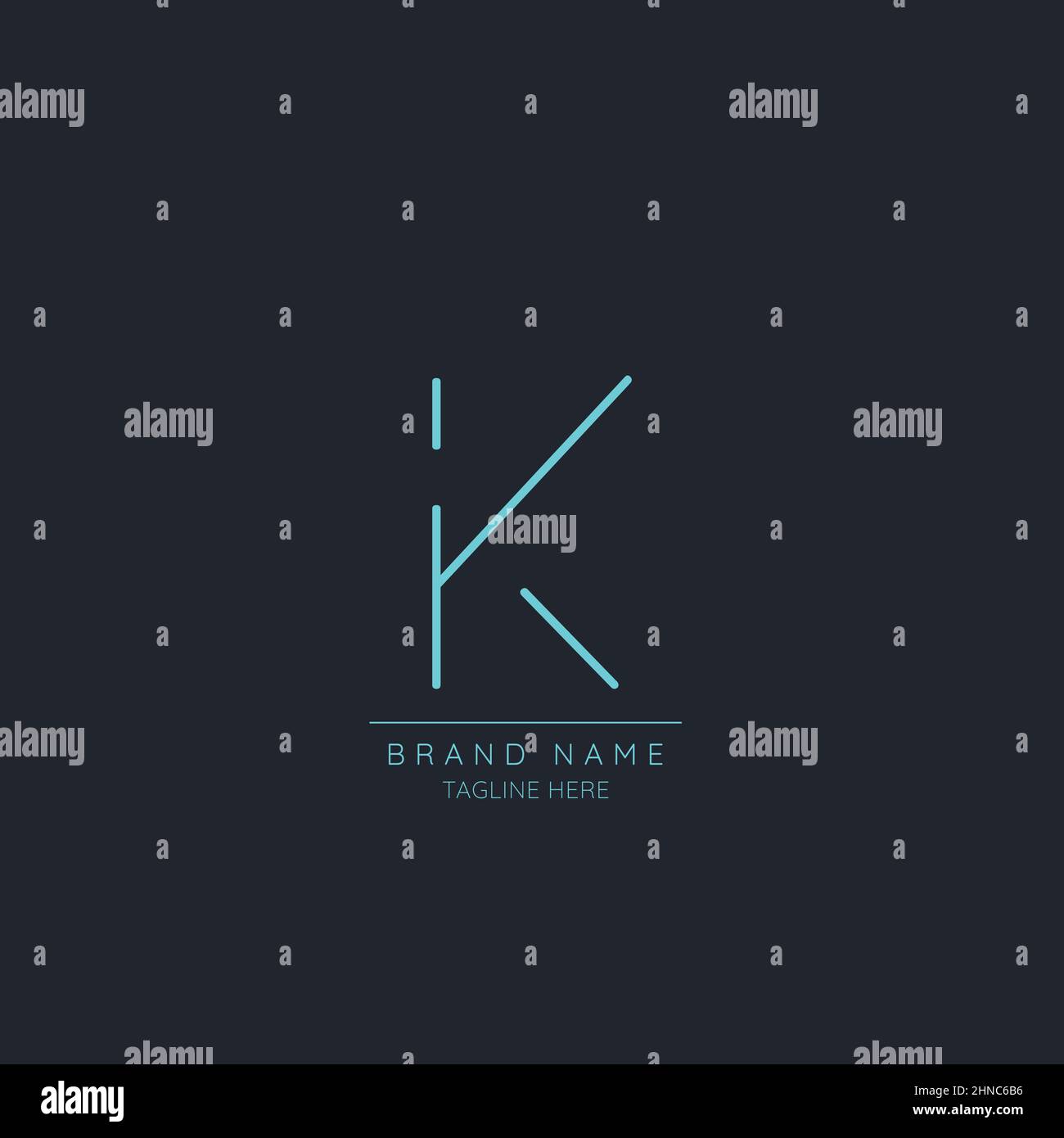 Moderno e creativo minimo iniziale lettera K icona Vector modello logo. Illustrazione Vettoriale