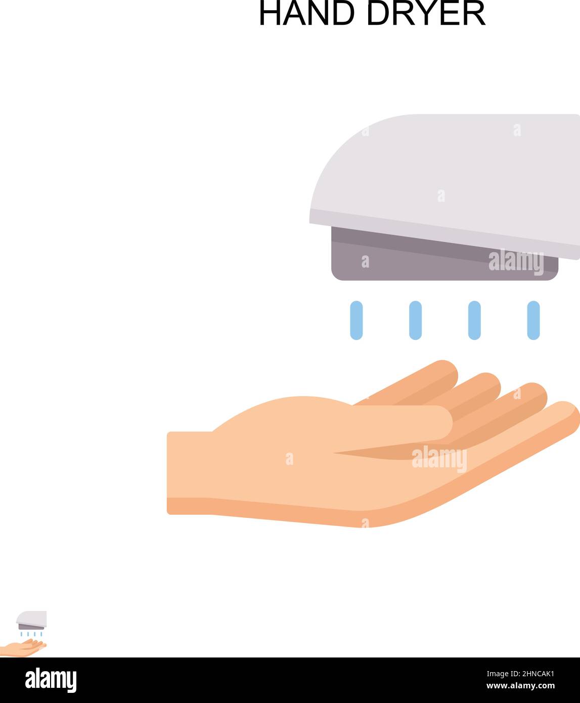 Icona vettoriale semplice dell'essiccatore a mano. Modello di disegno del simbolo di illustrazione per l'elemento dell'interfaccia utente mobile Web. Illustrazione Vettoriale