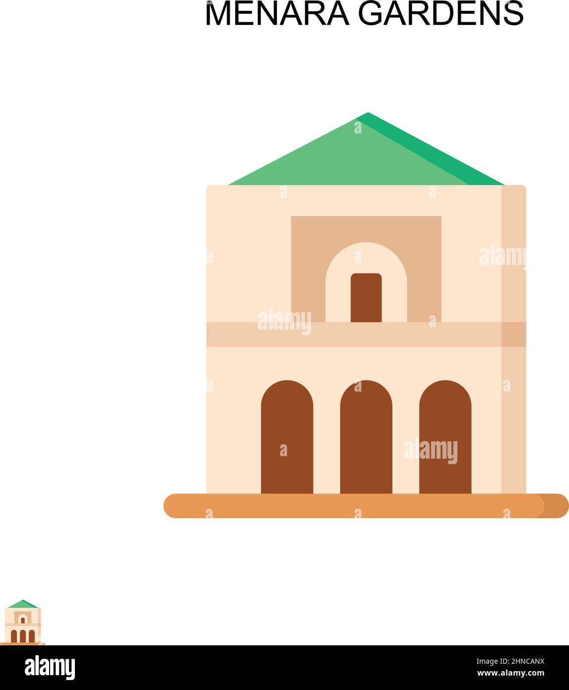 Menara giardini semplice icona vettoriale. Modello di disegno del simbolo di illustrazione per l'elemento dell'interfaccia utente mobile Web. Illustrazione Vettoriale