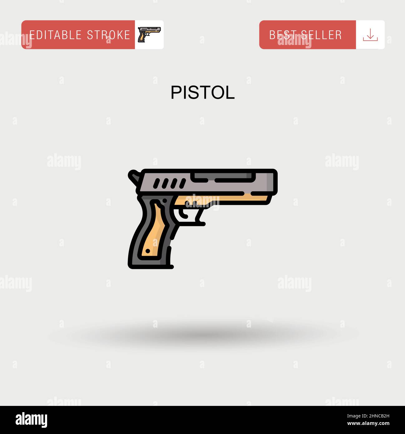 Pistola semplice vettore icona. Illustrazione Vettoriale