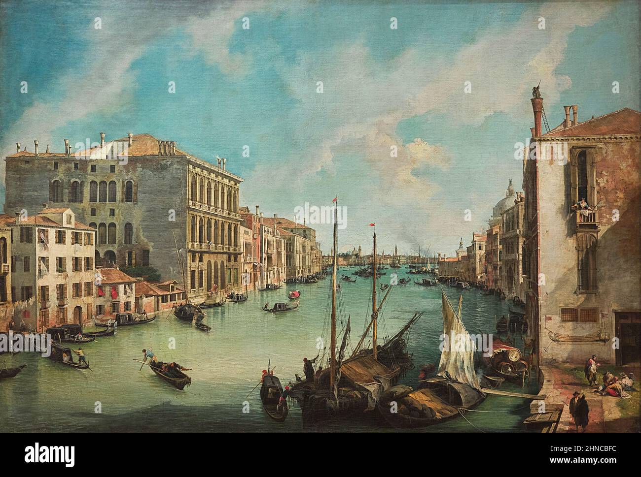 Canaletto (canale Giovanni Antonio). Il Canal Grande da San Vio, Venezia. CA. 1723 - 1724. Olio su tela. 140,5 x 204,5 cm Foto Stock