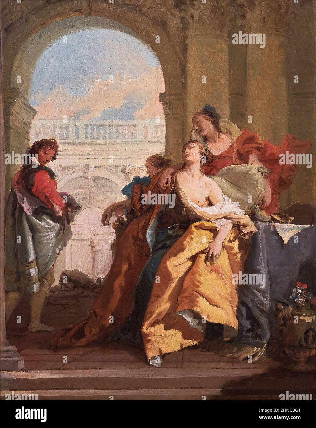 Giambattista Tiepolo (1696-1770. La morte di Sophonisba. Ca. 1760. Olio su tela. 48,3 x 38,2 cm. Giambattista Tiepolo è stato un artista italiano rococò Foto Stock