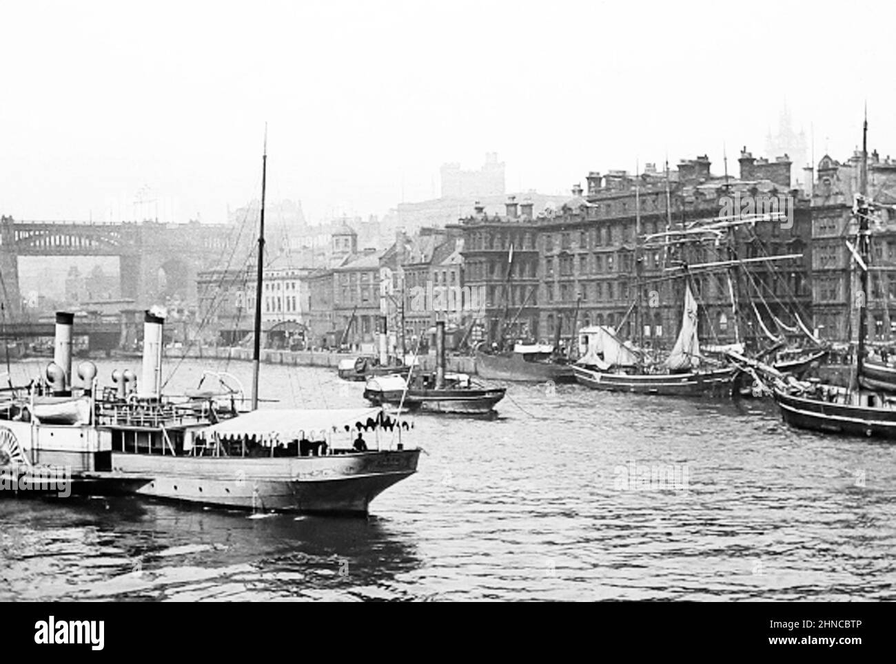 Fiume Tyne, Newcastle upon Tyne, periodo vittoriano Foto Stock