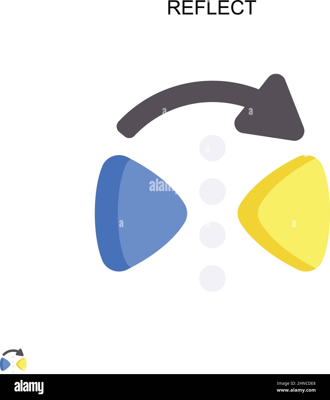 Icona del vettore riflesso semplice. Modello di disegno del simbolo di illustrazione per l'elemento dell'interfaccia utente mobile Web. Illustrazione Vettoriale