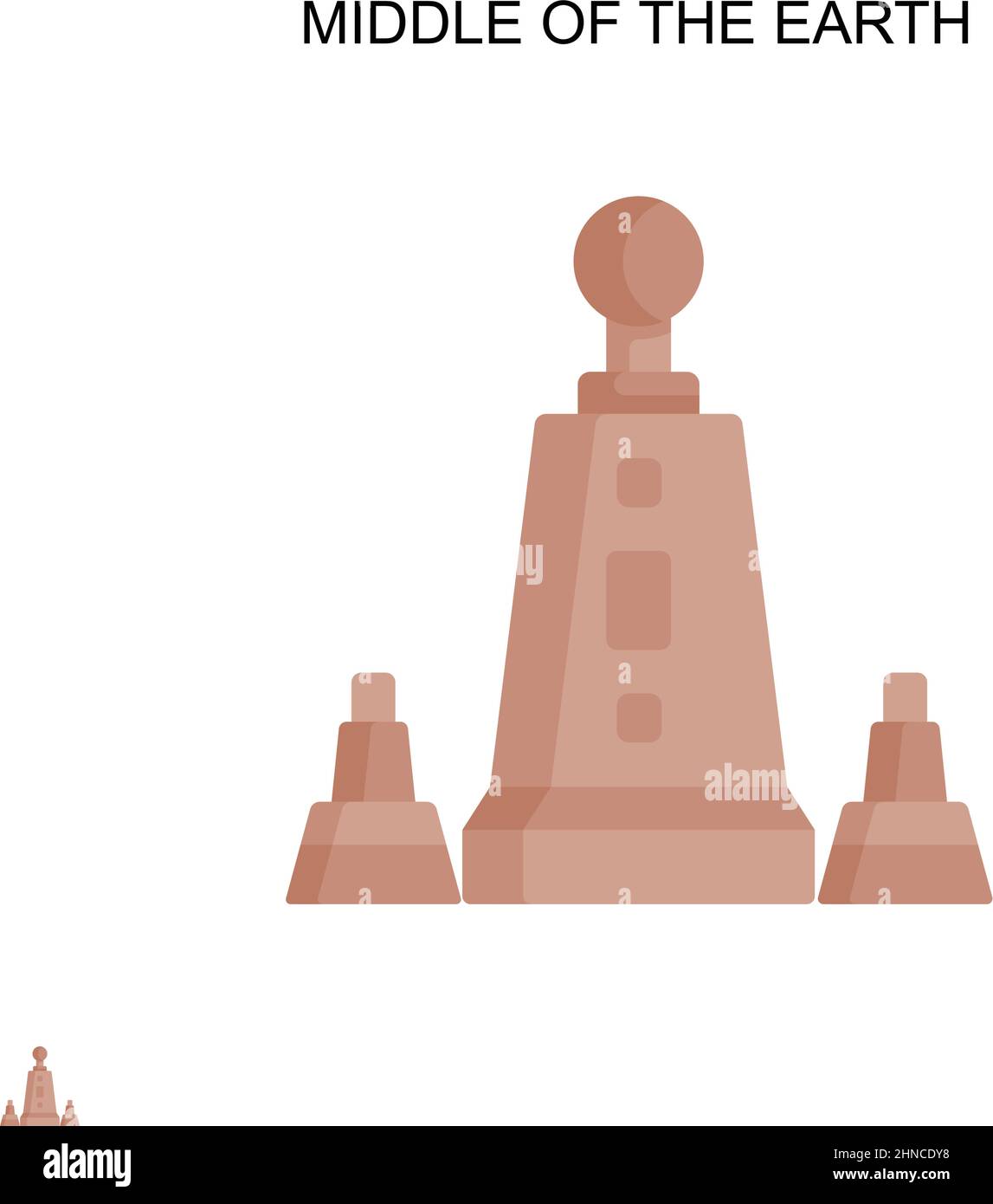 Icona vettore semplice al centro della terra. Modello di disegno del simbolo di illustrazione per l'elemento dell'interfaccia utente mobile Web. Illustrazione Vettoriale