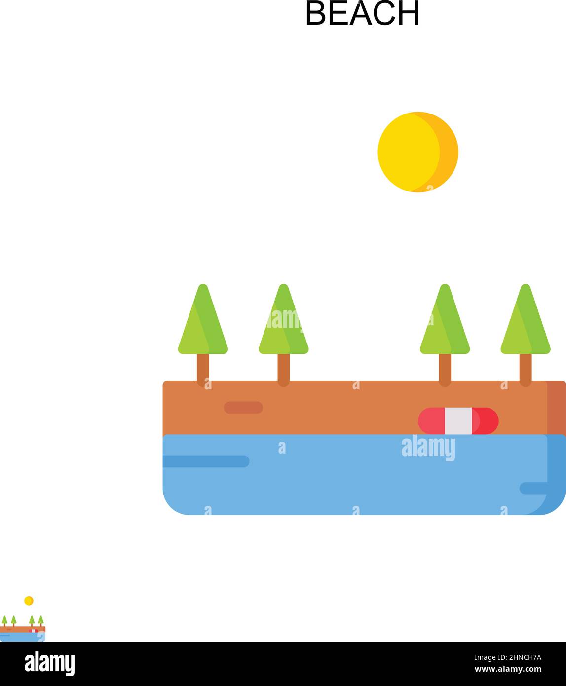 Spiaggia semplice icona vettoriale. Modello di disegno del simbolo di illustrazione per l'elemento dell'interfaccia utente mobile Web. Illustrazione Vettoriale Spiaggia semplice icona vettoriale. Modello di disegno del simbolo di illustrazione per l'elemento dell'interfaccia utente mobile Web. Illustrazione Vettoriale