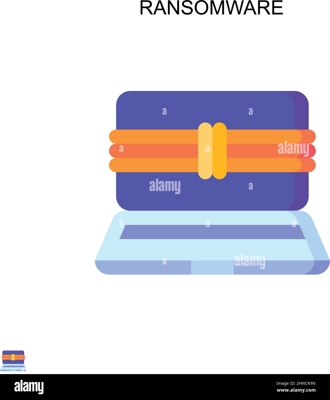 Icona vettoriale semplice ransomware. Modello di disegno del simbolo di illustrazione per l'elemento dell'interfaccia utente mobile Web. Illustrazione Vettoriale