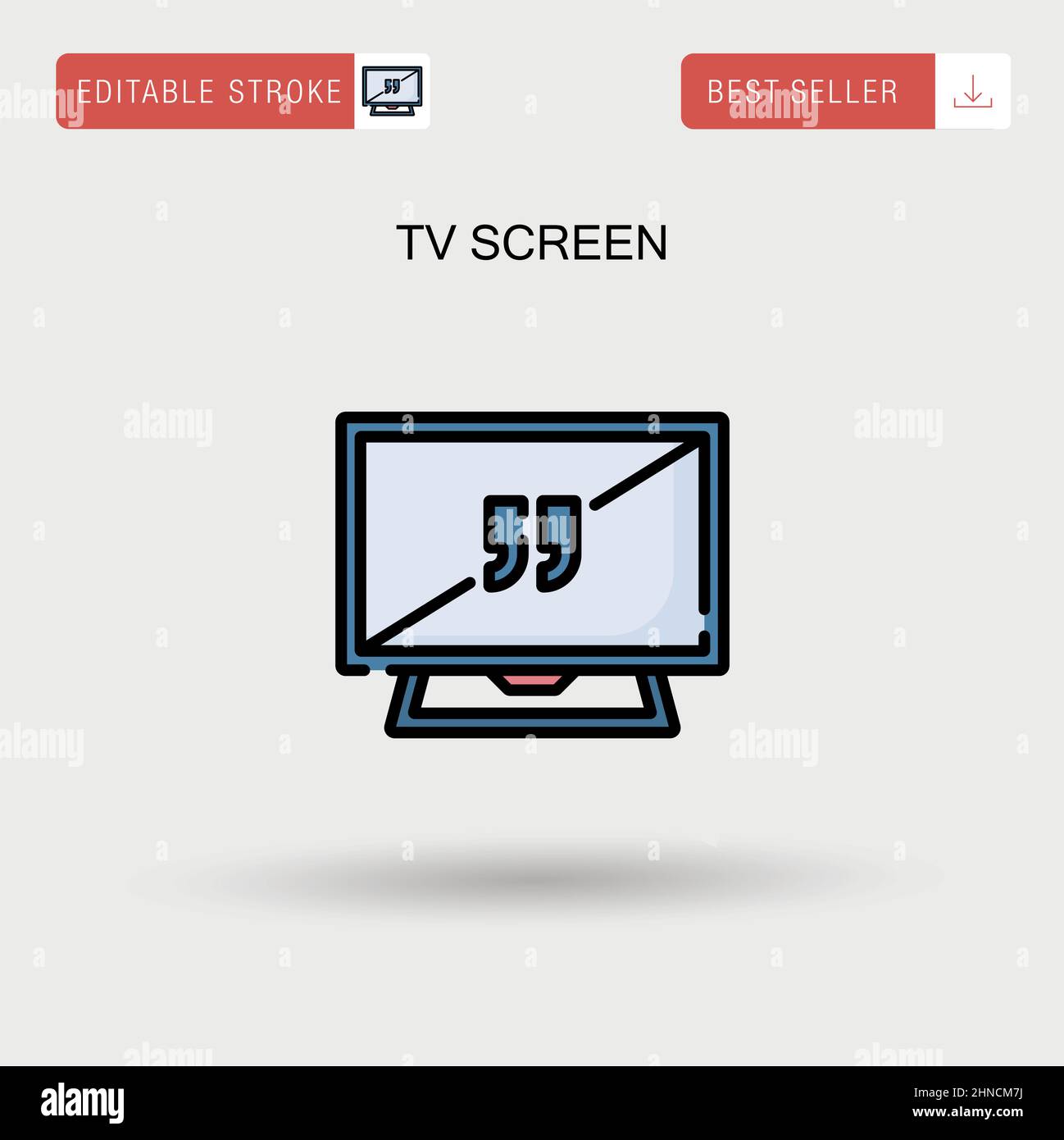 Icona vettore semplice dello schermo TV. Illustrazione Vettoriale