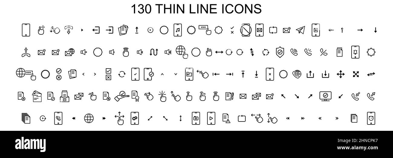 Esclusiva impostare icone diverse. Telefono, mano, freccia, approvato, internet, e altro. Illustrazione vettoriale Illustrazione Vettoriale