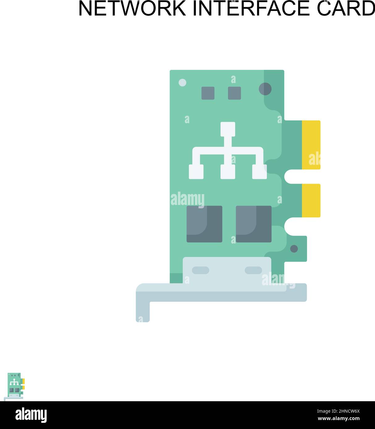 Scheda di interfaccia di rete icona vettore semplice. Modello di disegno del simbolo di illustrazione per l'elemento dell'interfaccia utente mobile Web. Illustrazione Vettoriale