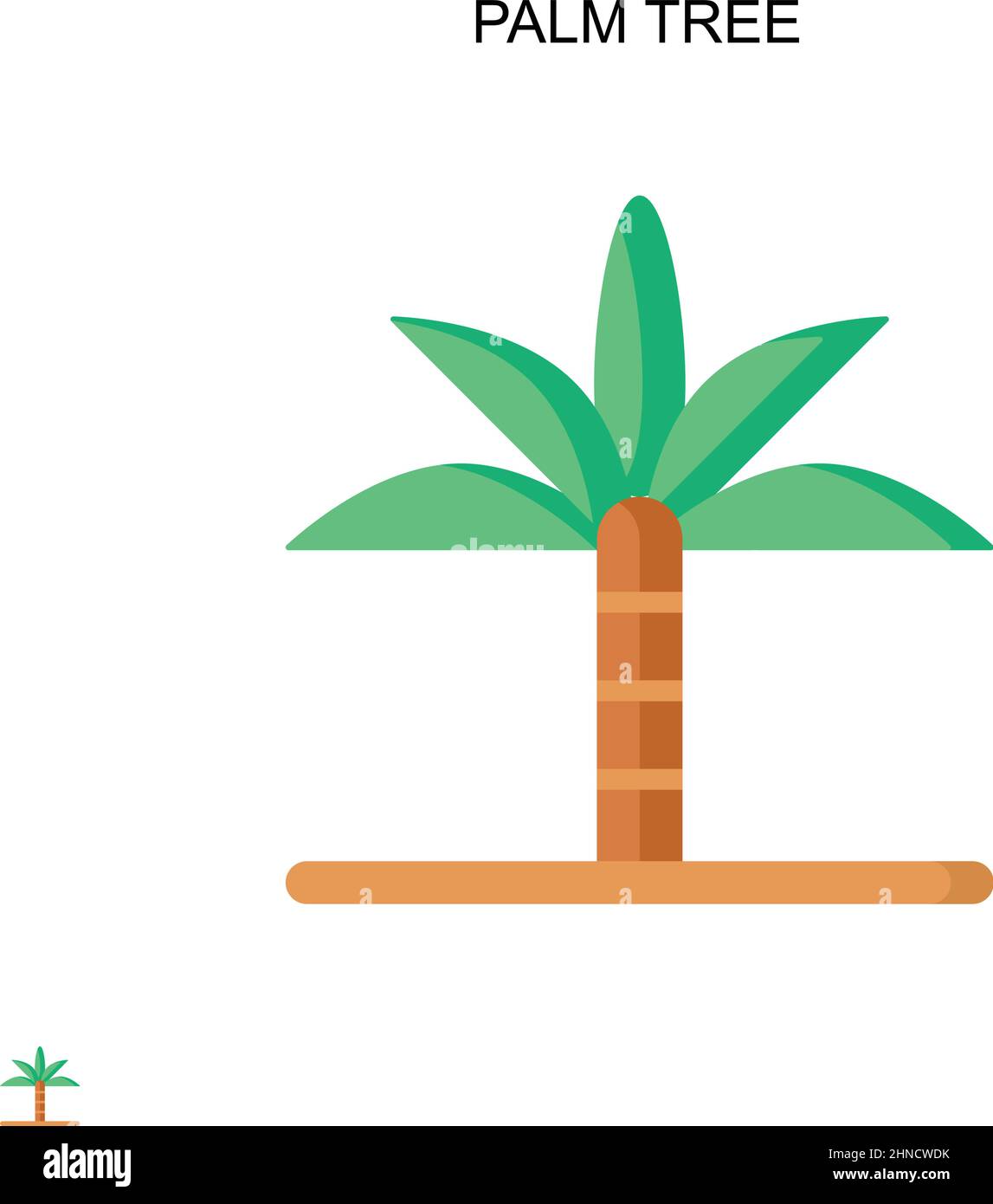 Icona vettore semplice Palm tree. Modello di disegno del simbolo di illustrazione per l'elemento dell'interfaccia utente mobile Web. Illustrazione Vettoriale