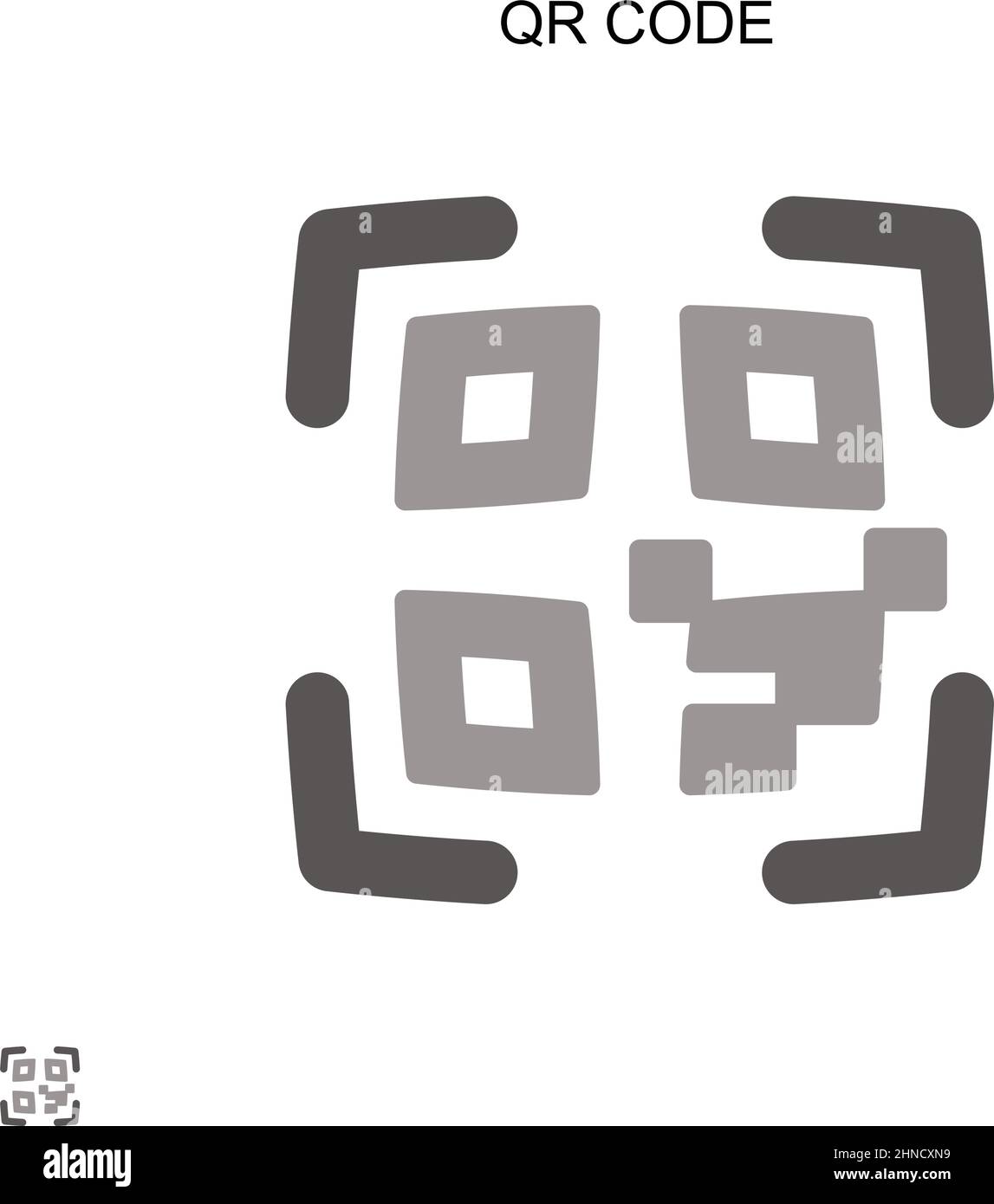 Codice QR icona vettore semplice. Modello di disegno del simbolo di illustrazione per l'elemento dell'interfaccia utente mobile Web. Illustrazione Vettoriale