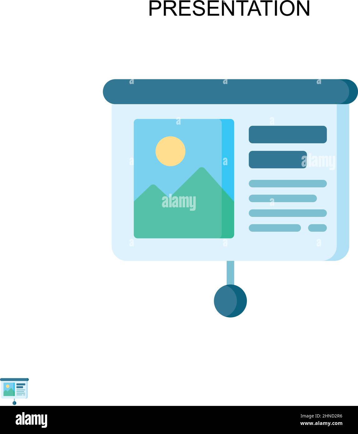 Icona vettore semplice di presentazione. Modello di disegno del simbolo di illustrazione per l'elemento dell'interfaccia utente mobile Web. Illustrazione Vettoriale