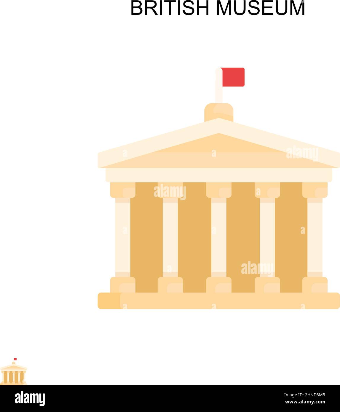 British Museum semplice icona vettoriale. Modello di disegno del simbolo di illustrazione per l'elemento dell'interfaccia utente mobile Web. Illustrazione Vettoriale
