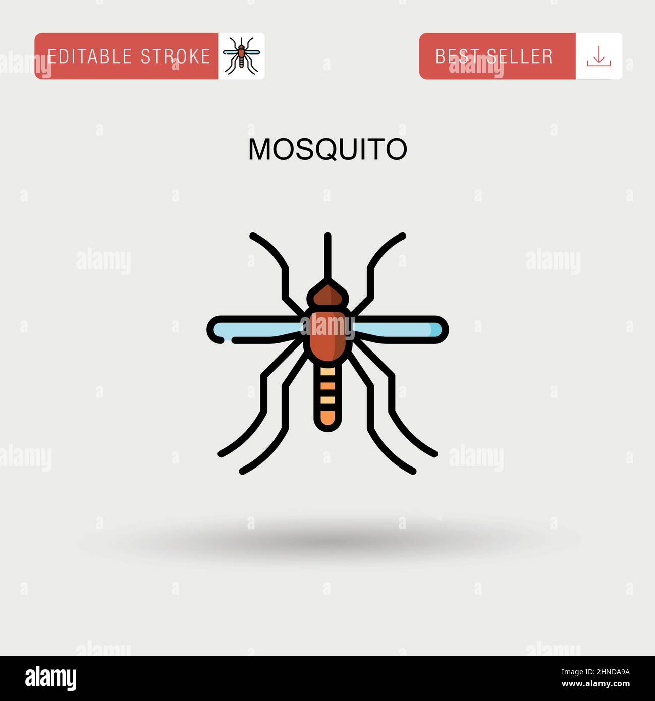 Icona del vettore Mosquito semplice. Illustrazione Vettoriale
