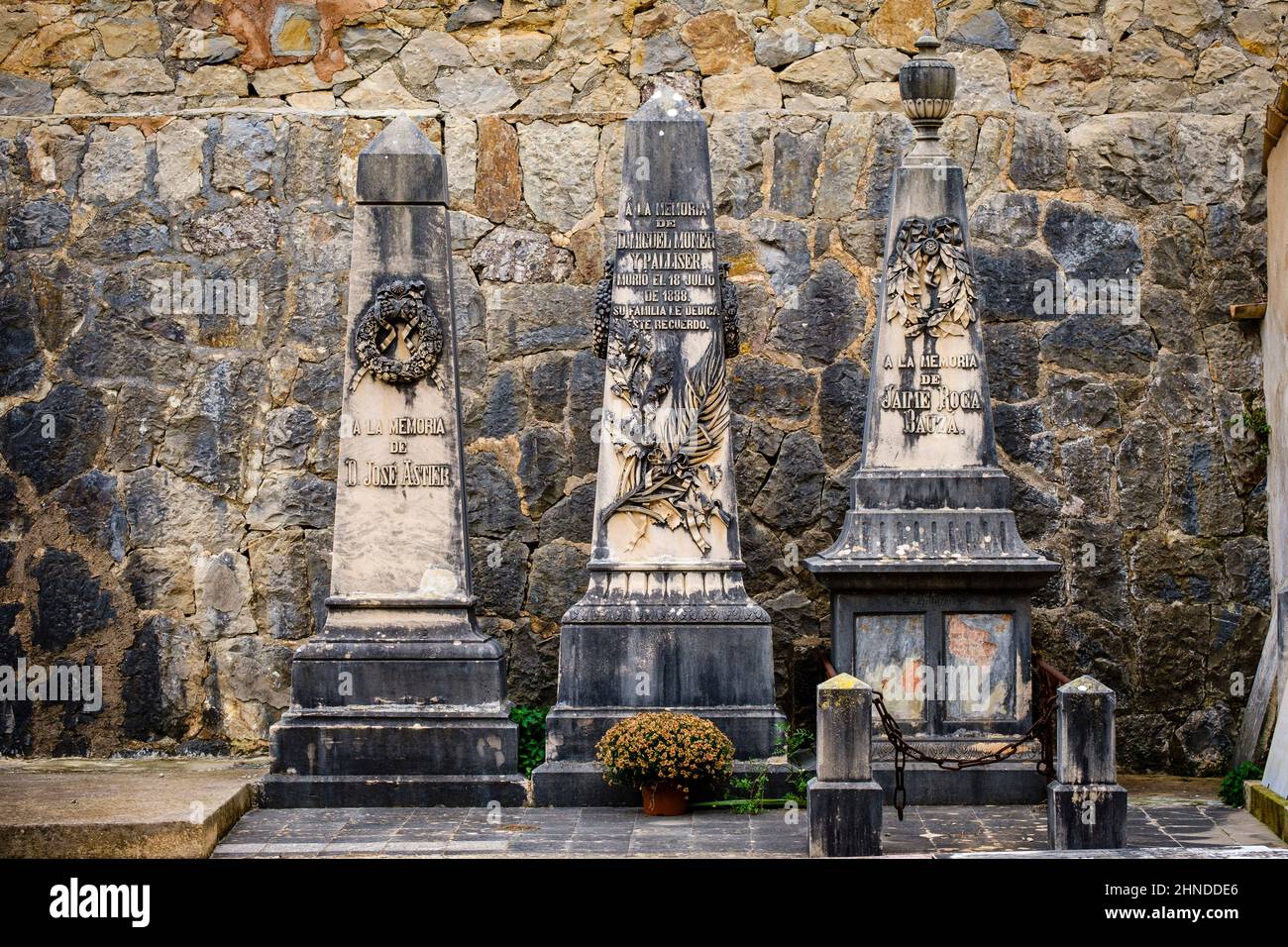 Cimitero comunale Andratx, Maiorca, Isole Baleari, Spagna Foto Stock