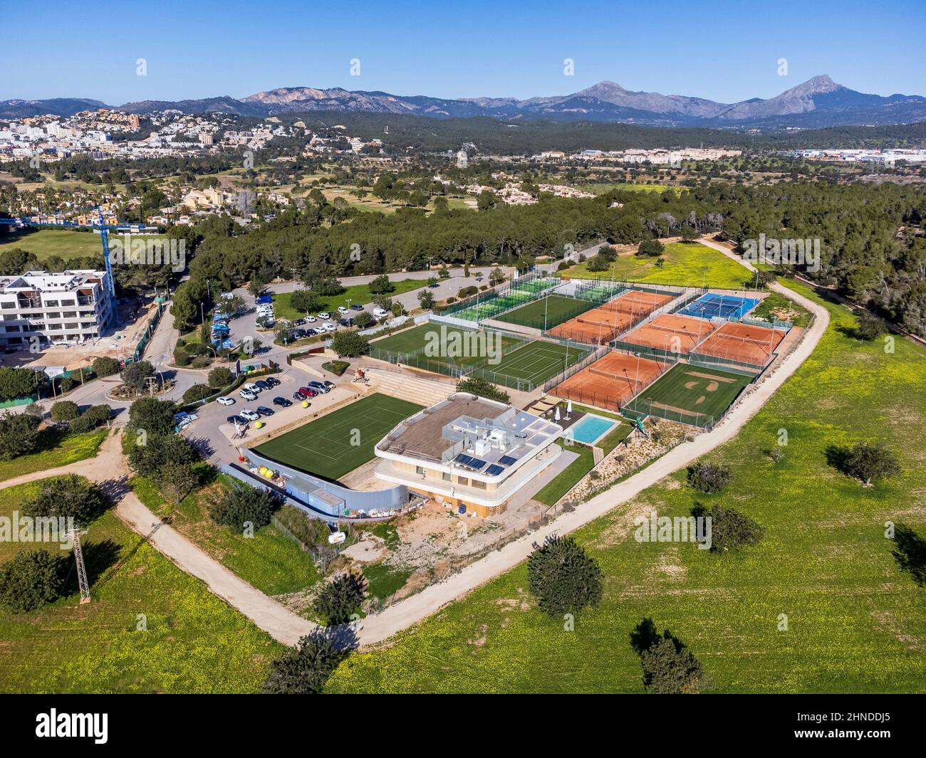 Mallorca Country Club, campi da tennis, Santa Ponsa, Calviá, Mallorca, Isole Baleari, Spagna Foto Stock