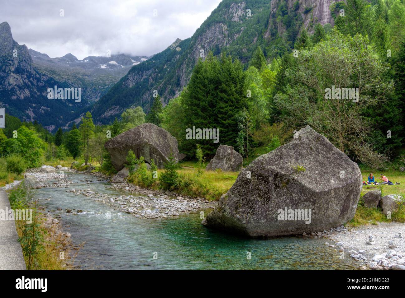 Italia, Lombardia, Valtellina, Val di Mello Foto Stock