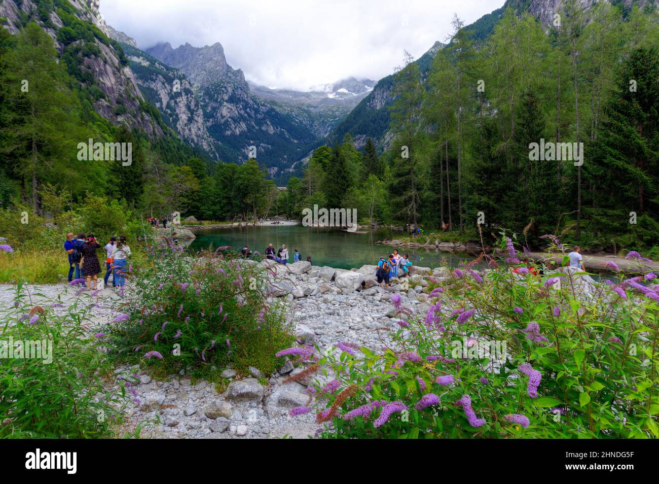 Italia, Lombardia, Valtellina, Val di Mello, lago bidet della Contessa Foto Stock