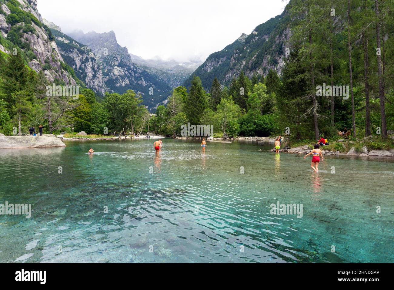 Italia, Lombardia, Valtellina, Val di Mello, lago bidet della Contessa Foto Stock