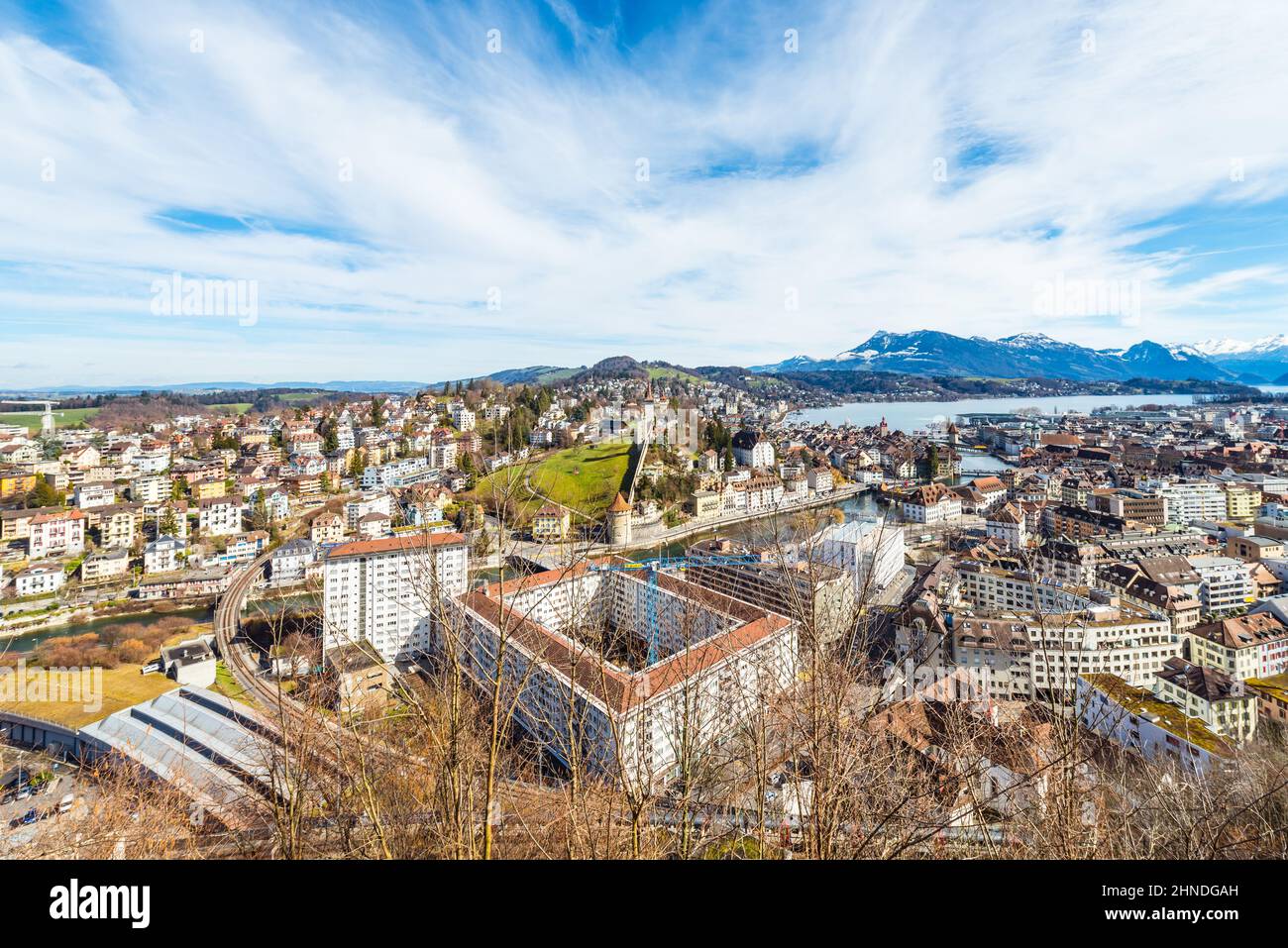 Vista aerea della città di Luzern. Svizzera Foto Stock