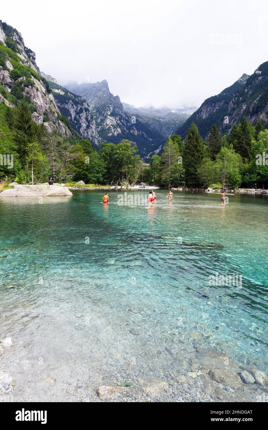 Italia, Lombardia, Valtellina, Val di Mello, lago bidet della Contessa Foto Stock
