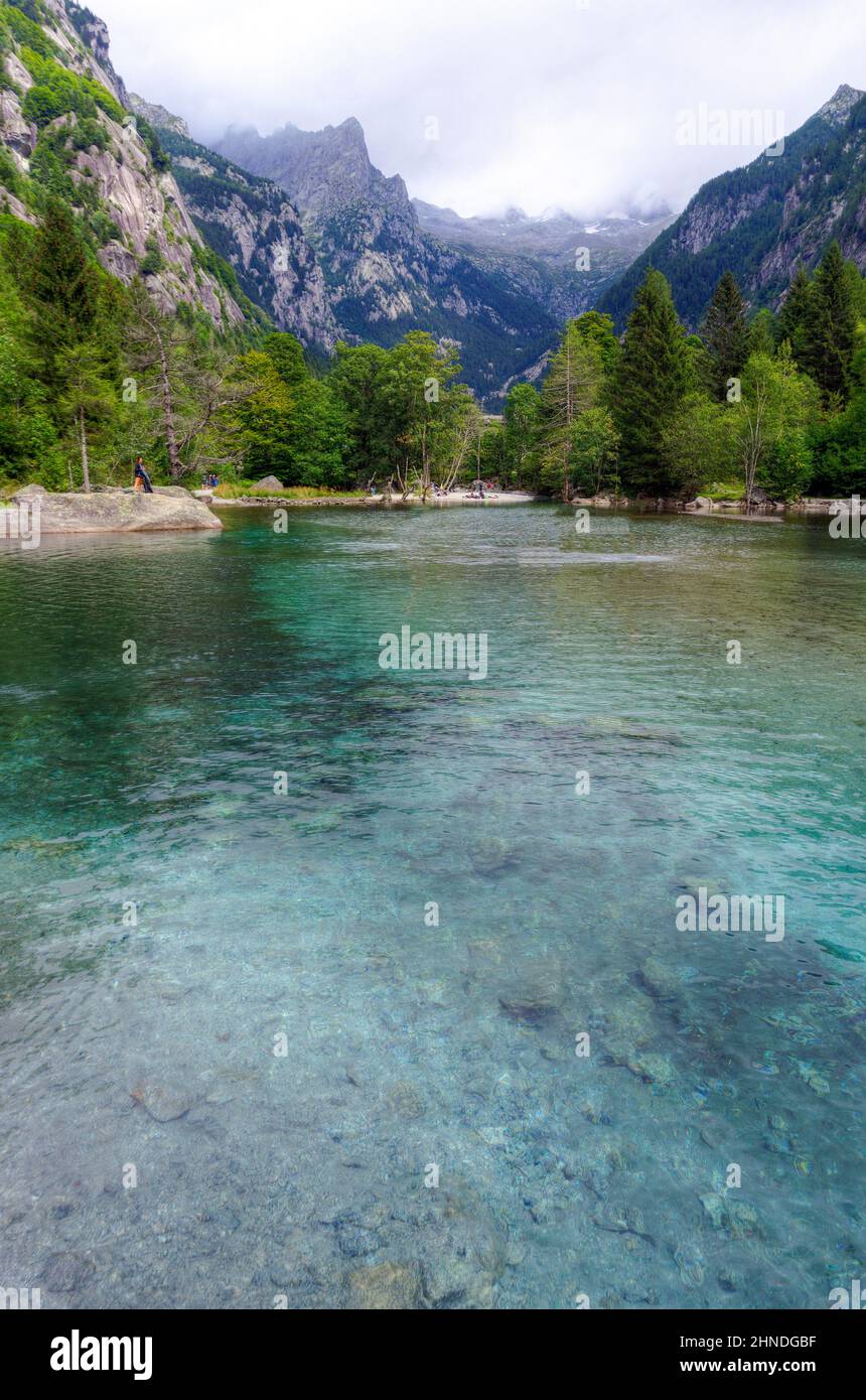 Italia, Lombardia, Valtellina, Val di Mello, lago bidet della Contessa Foto Stock
