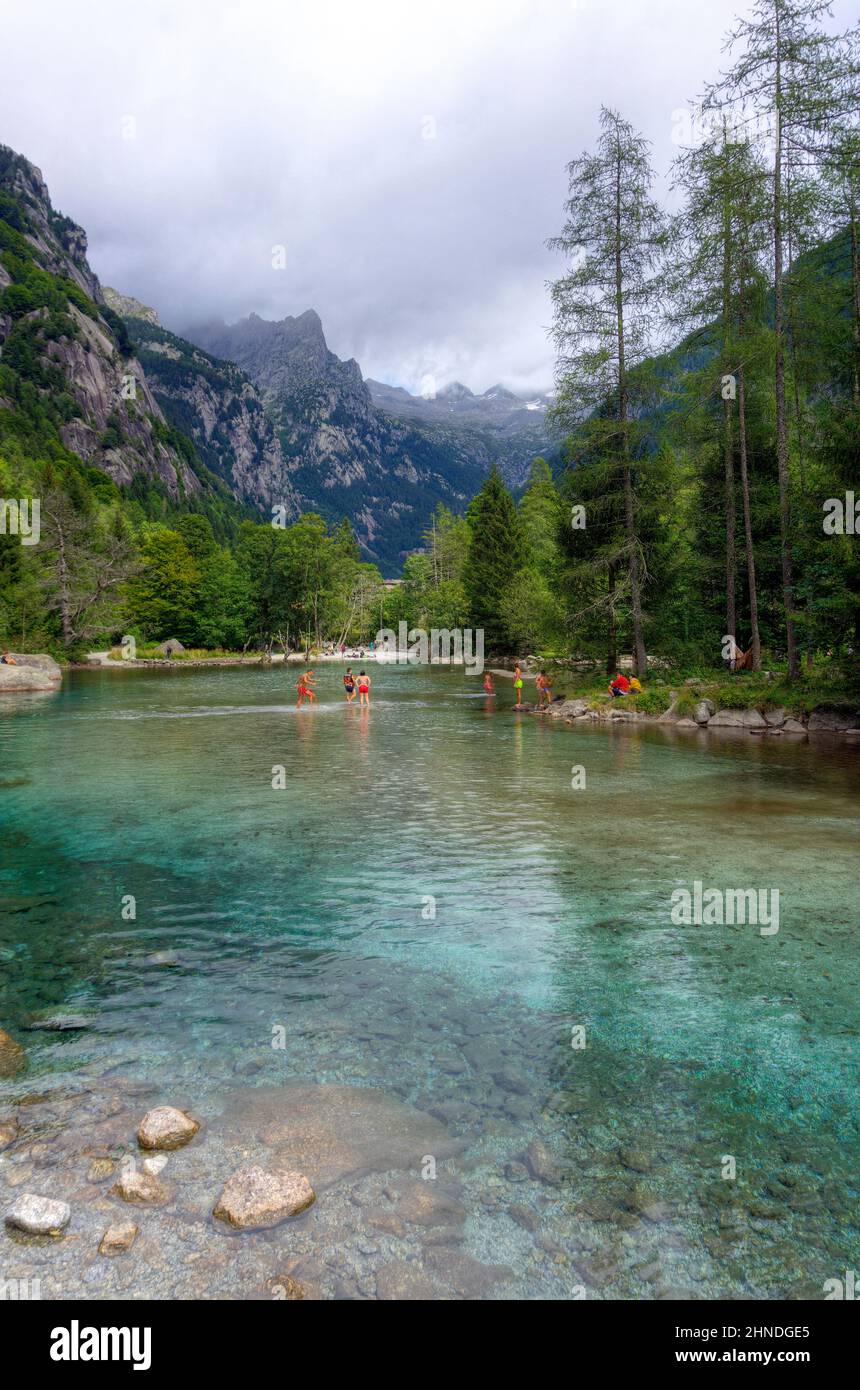 Italia, Lombardia, Valtellina, Val di Mello, lago bidet della Contessa Foto Stock