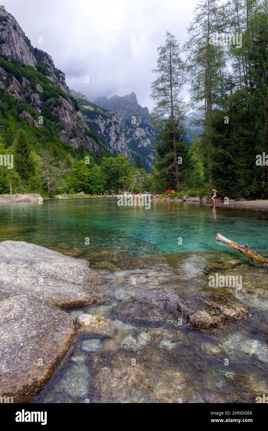 Italia, Lombardia, Valtellina, Val di Mello, lago bidet della Contessa Foto Stock