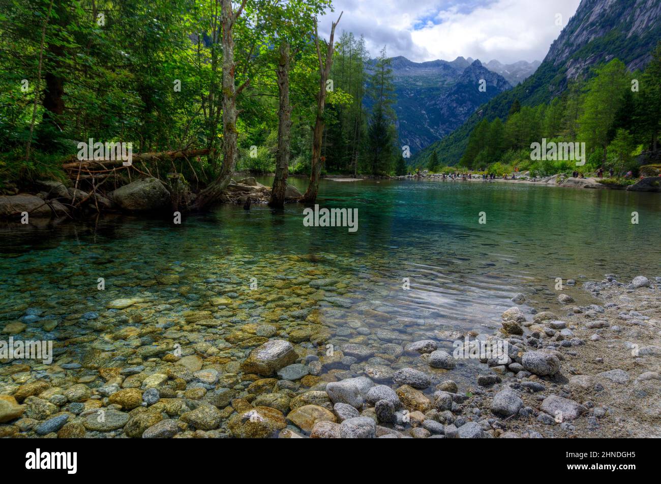 Italia, Lombardia, Valtellina, Val di Mello, lago bidet della Contessa Foto Stock
