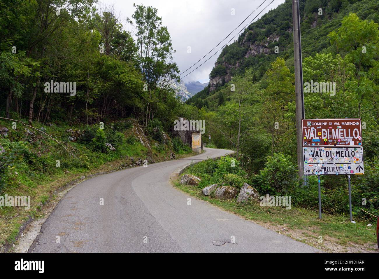 Italia, Lombardia, Valtellina, Val di Mello Foto Stock