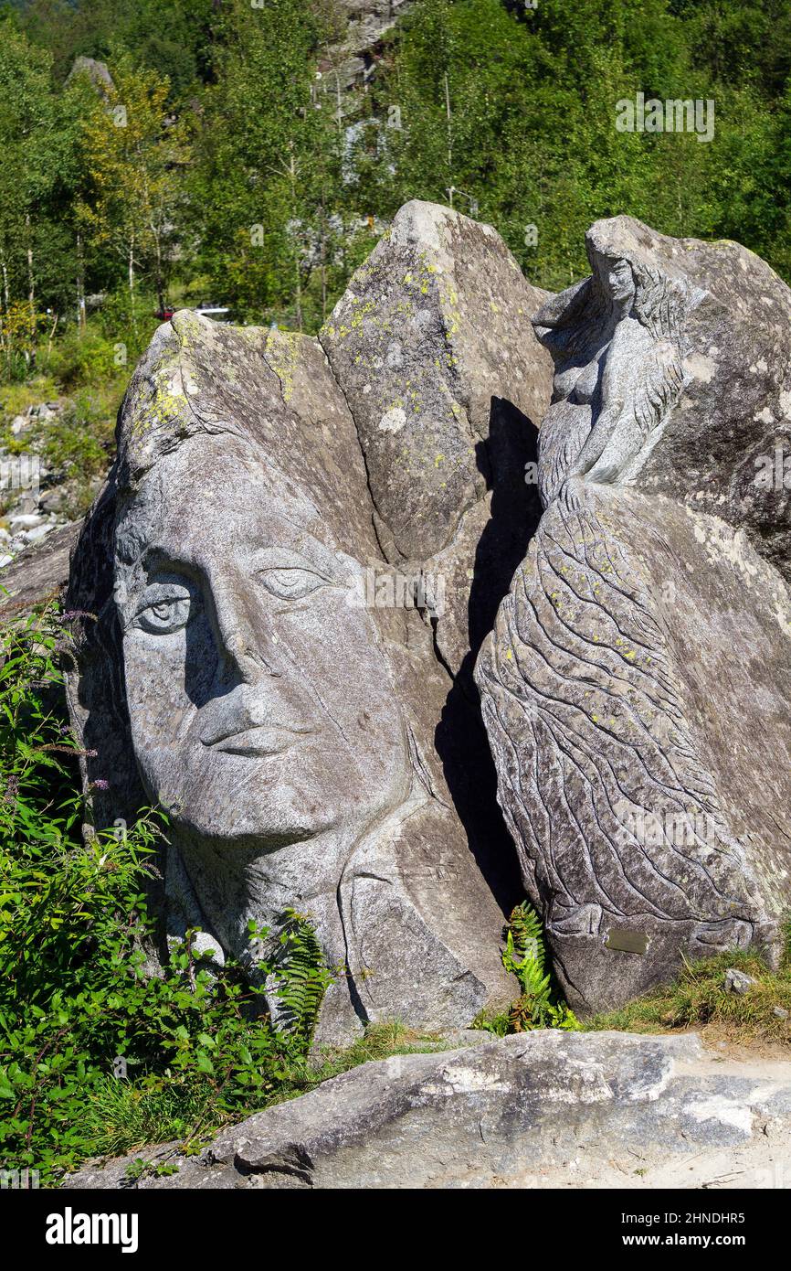 Italia, Lombardia, Valtellina, Val Masino Foto Stock