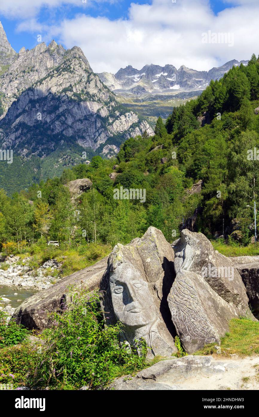 Italia, Lombardia, Valtellina, Val Masino Foto Stock