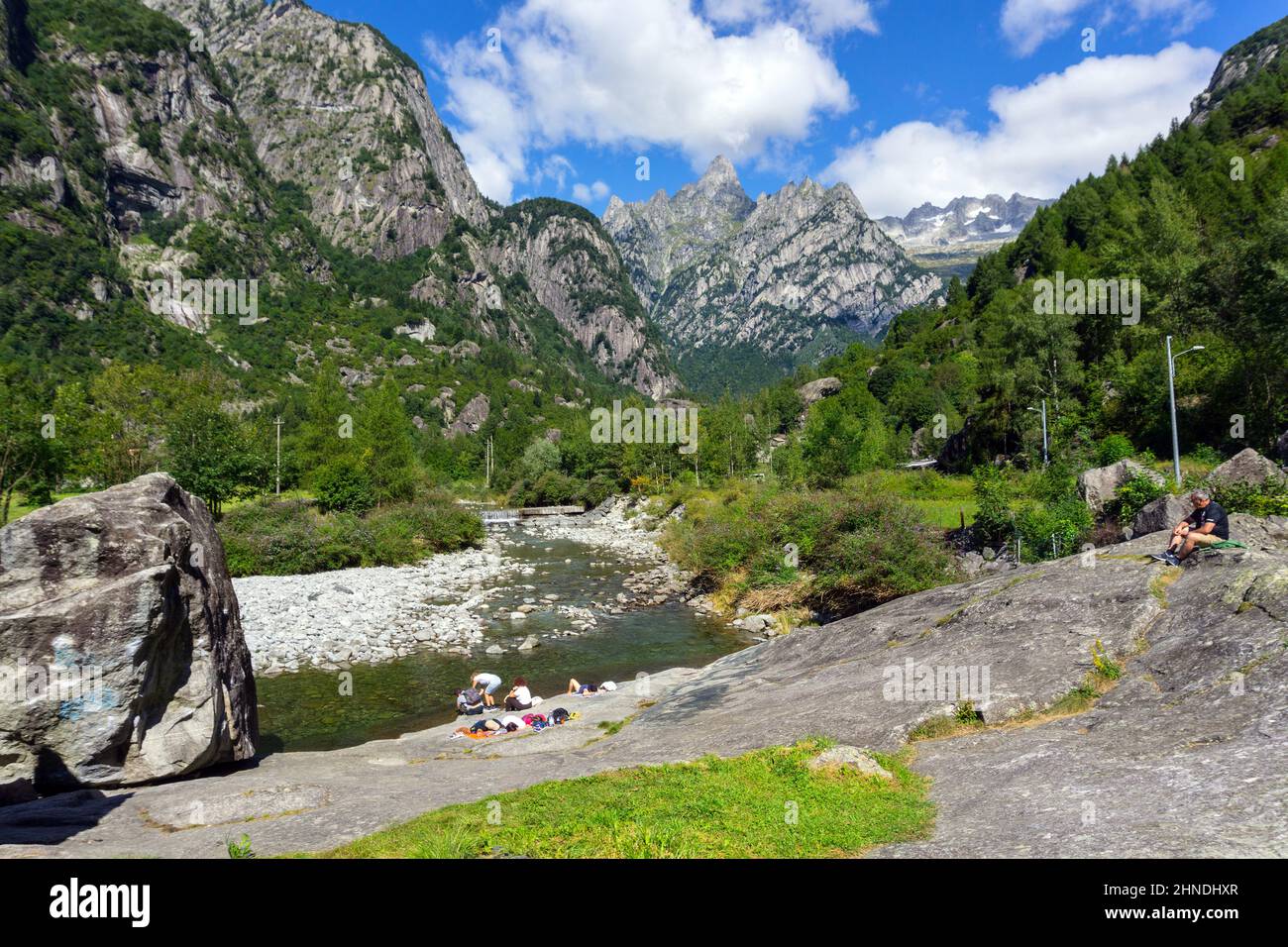 Italia, Lombardia, Valtellina, Val Masino Foto Stock