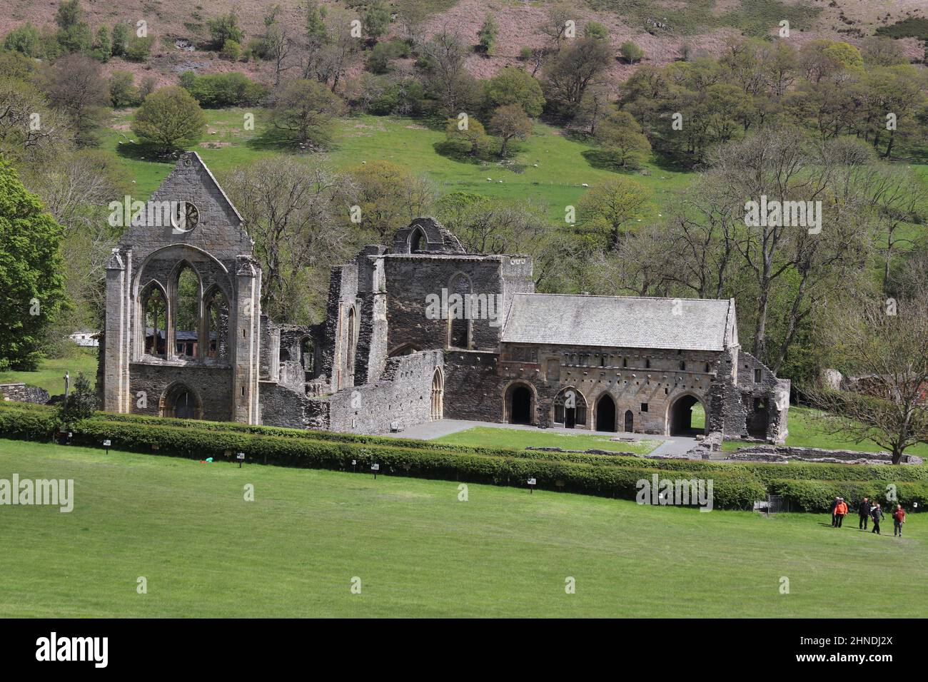 L'abbazia di Valle Crucis è un'abbazia cistercense situata a Llantysillio nel Denbighshire, fondata nel 1201 dal principe Madog ap Gruffydd Foto Stock