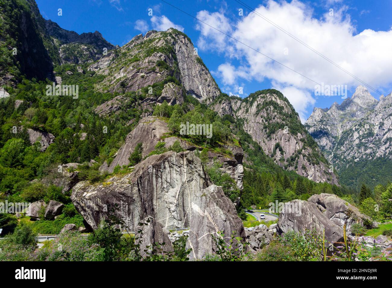Italia, Lombardia, Valtellina, Val Masino Foto Stock