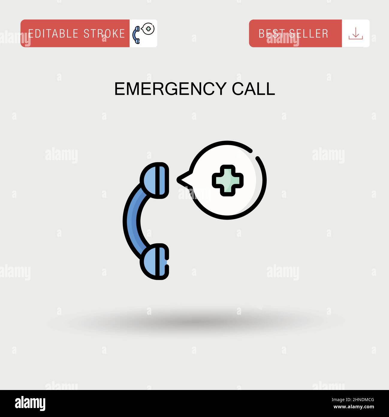 Icona vettore semplice chiamata di emergenza. Illustrazione Vettoriale