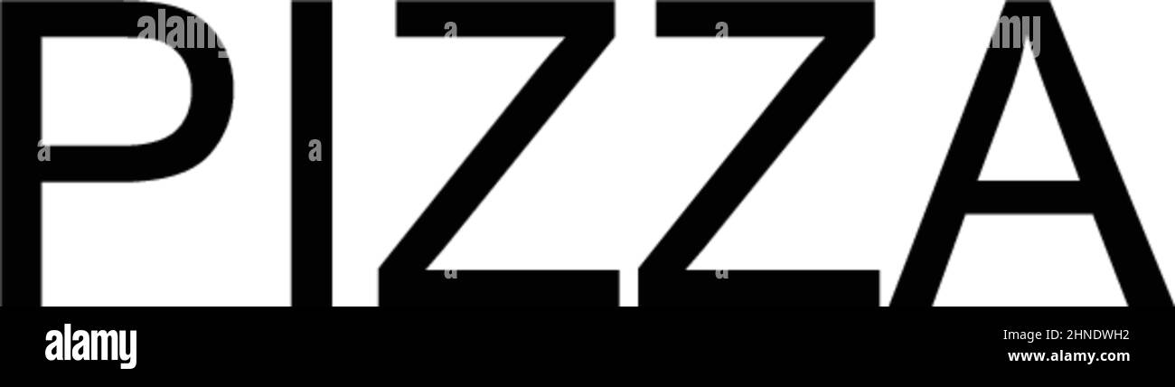 Icona vettore pizza semplice. Modello di disegno del simbolo di illustrazione per l'elemento dell'interfaccia utente mobile Web. Illustrazione Vettoriale