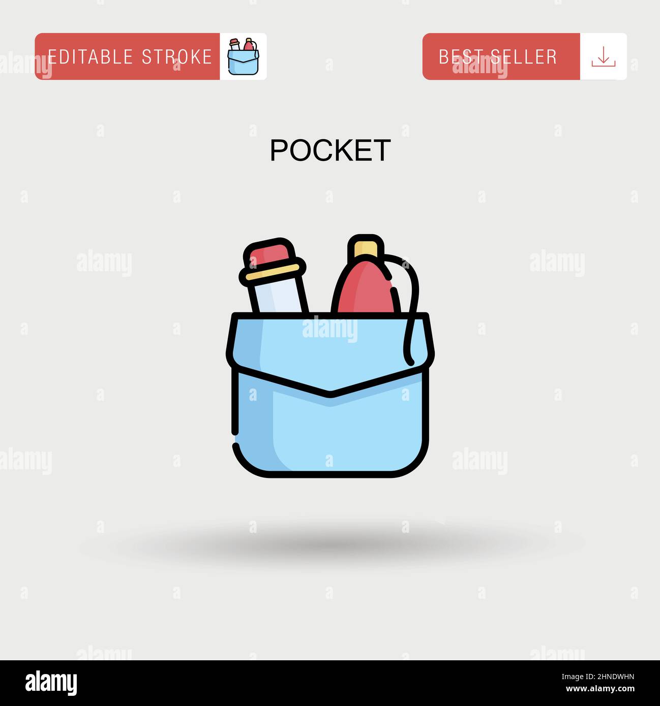 Icona vettoriale tascabile semplice. Illustrazione Vettoriale