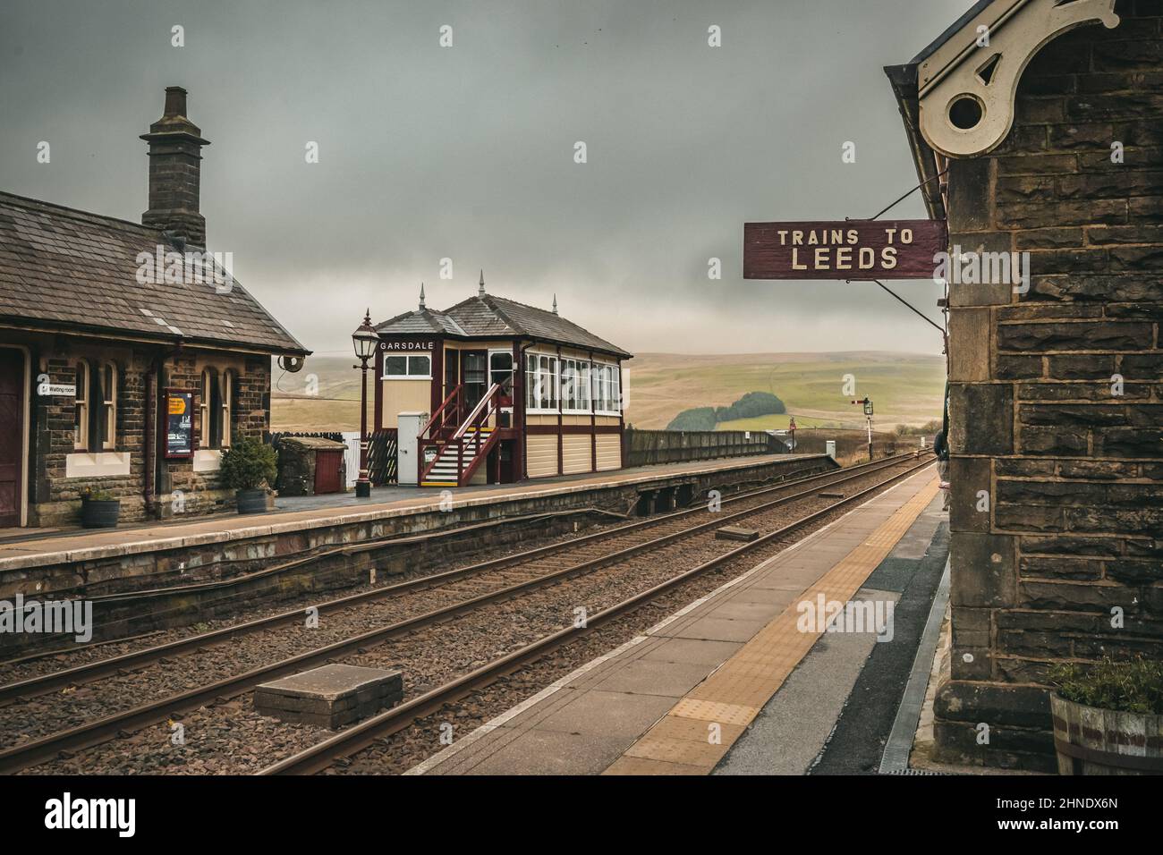 Stazione di Garsdale sulla linea Settle to Carlisle Foto Stock