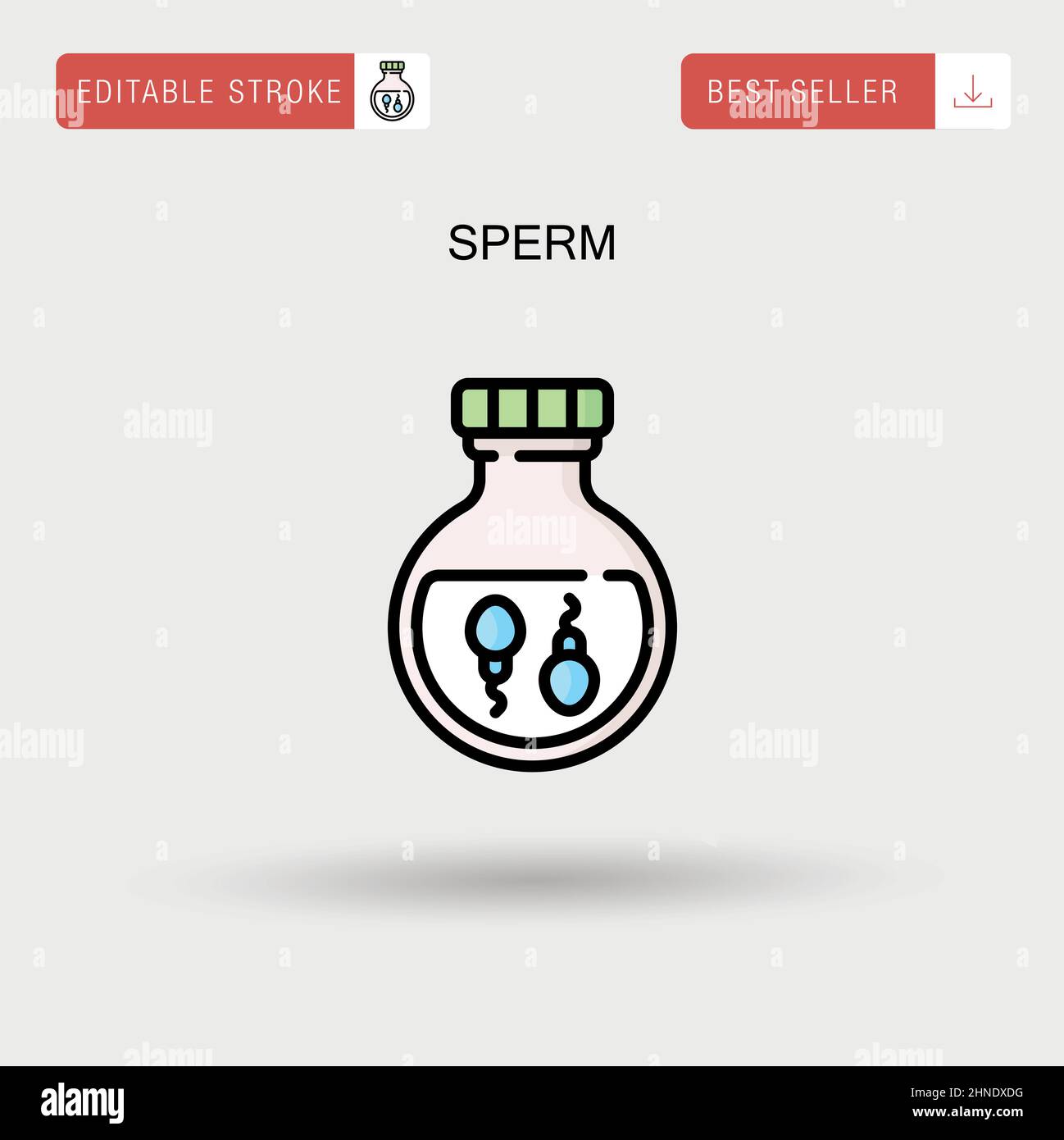 Icona del vettore semplice dello sperma. Illustrazione Vettoriale