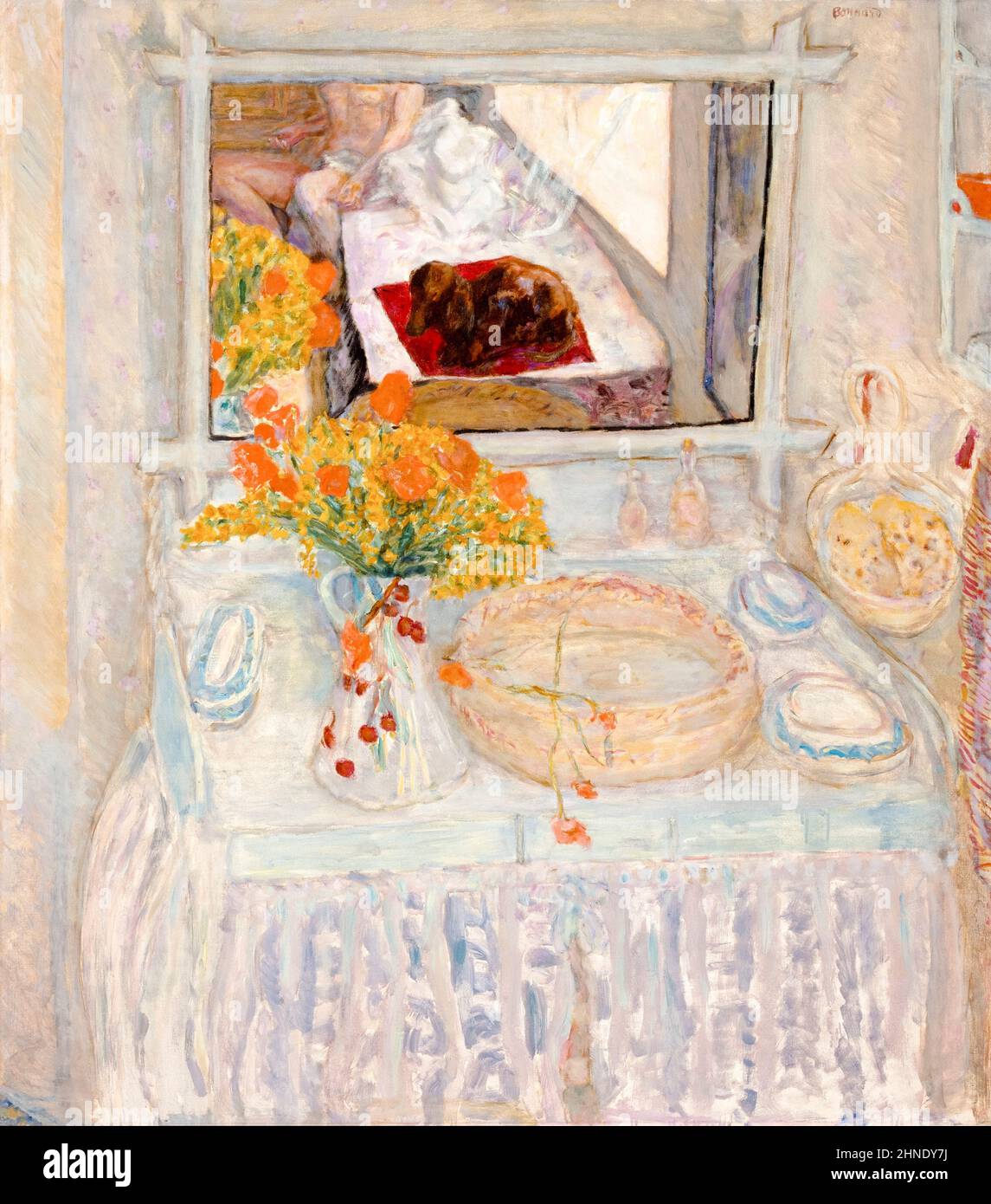 Pierre Bonnard, Medicazione tavolo e specchio, pittura, olio su tela, circa 1913 Foto Stock
