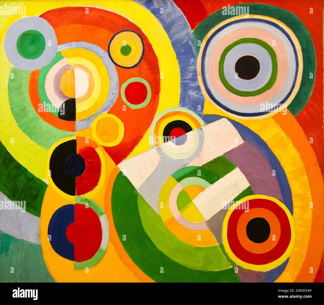 Robert Delaunay, Rythme, Joie de vivre, (ritmo, gioia della vita), pittura astratta, olio su tela, 1930 Foto Stock