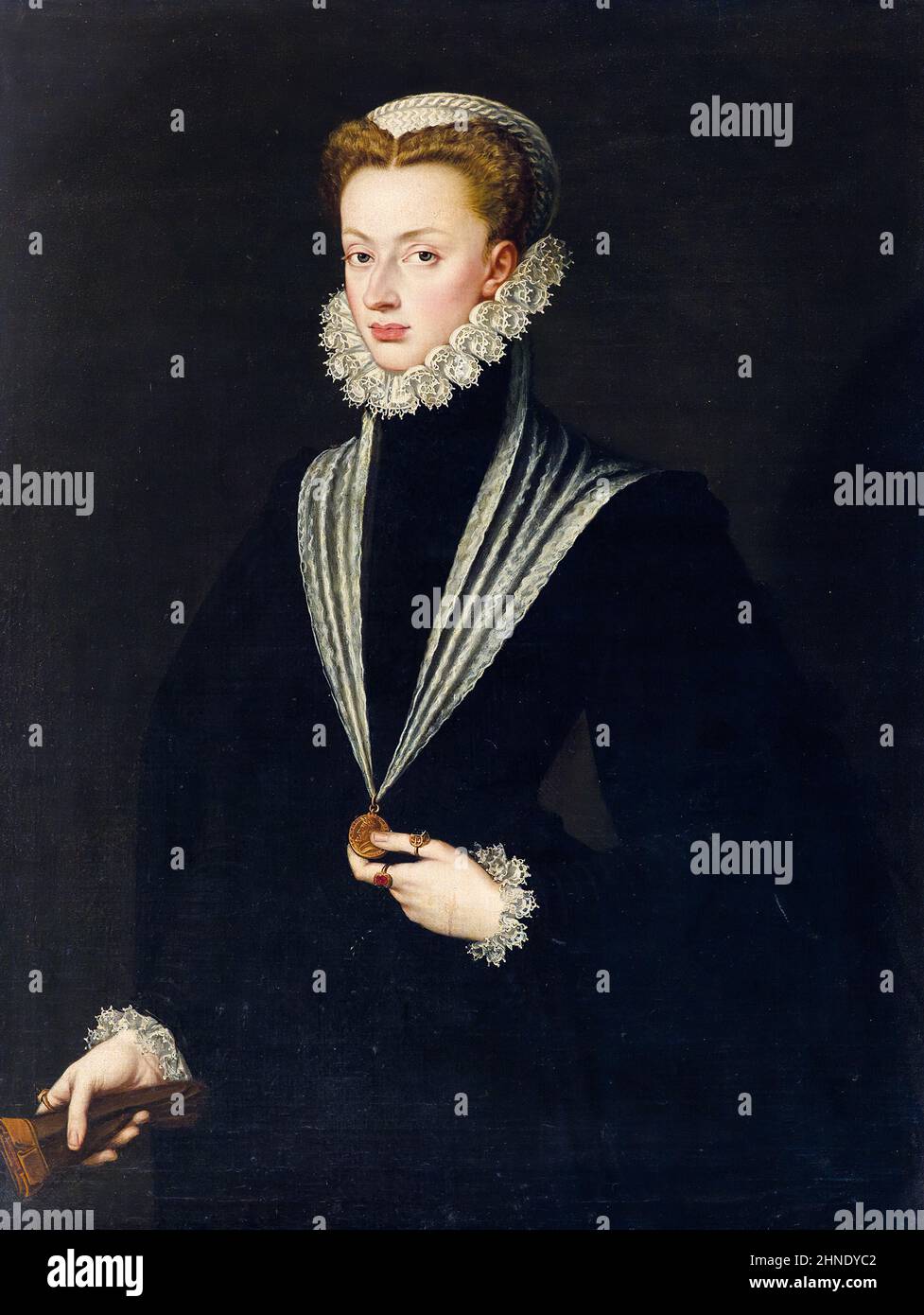 Joanna d'Austria (1535-1573), Principessa del Portogallo, dipinto a olio su tela di Sofonisba Anguissola, 1560-1569 Foto Stock