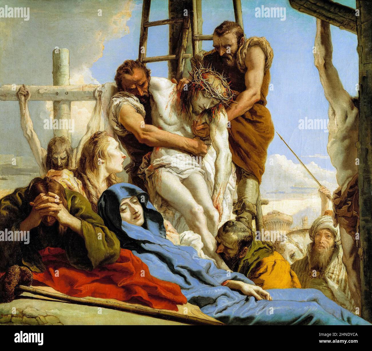 Giovanni Domenico Tiepolo, la discesa dalla Croce, pittura, olio su tela, 1772 Foto Stock