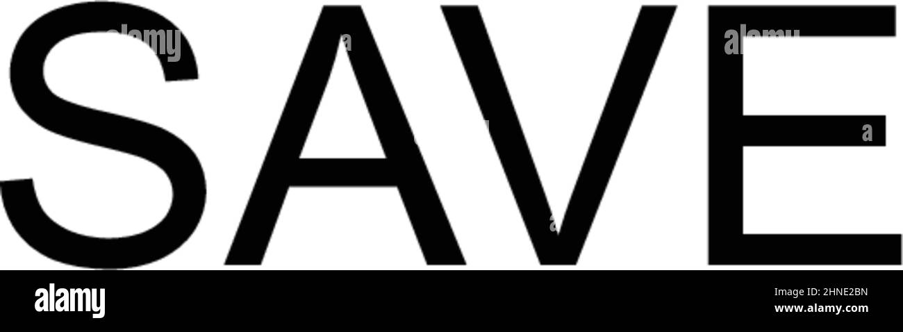 Icona Salva vettore semplice. Modello di disegno del simbolo di illustrazione per l'elemento dell'interfaccia utente mobile Web. Illustrazione Vettoriale